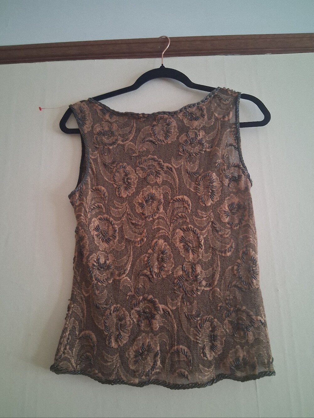 Vivienne Tam Women's Embroidered Floral Tank Top - Gold/Brown